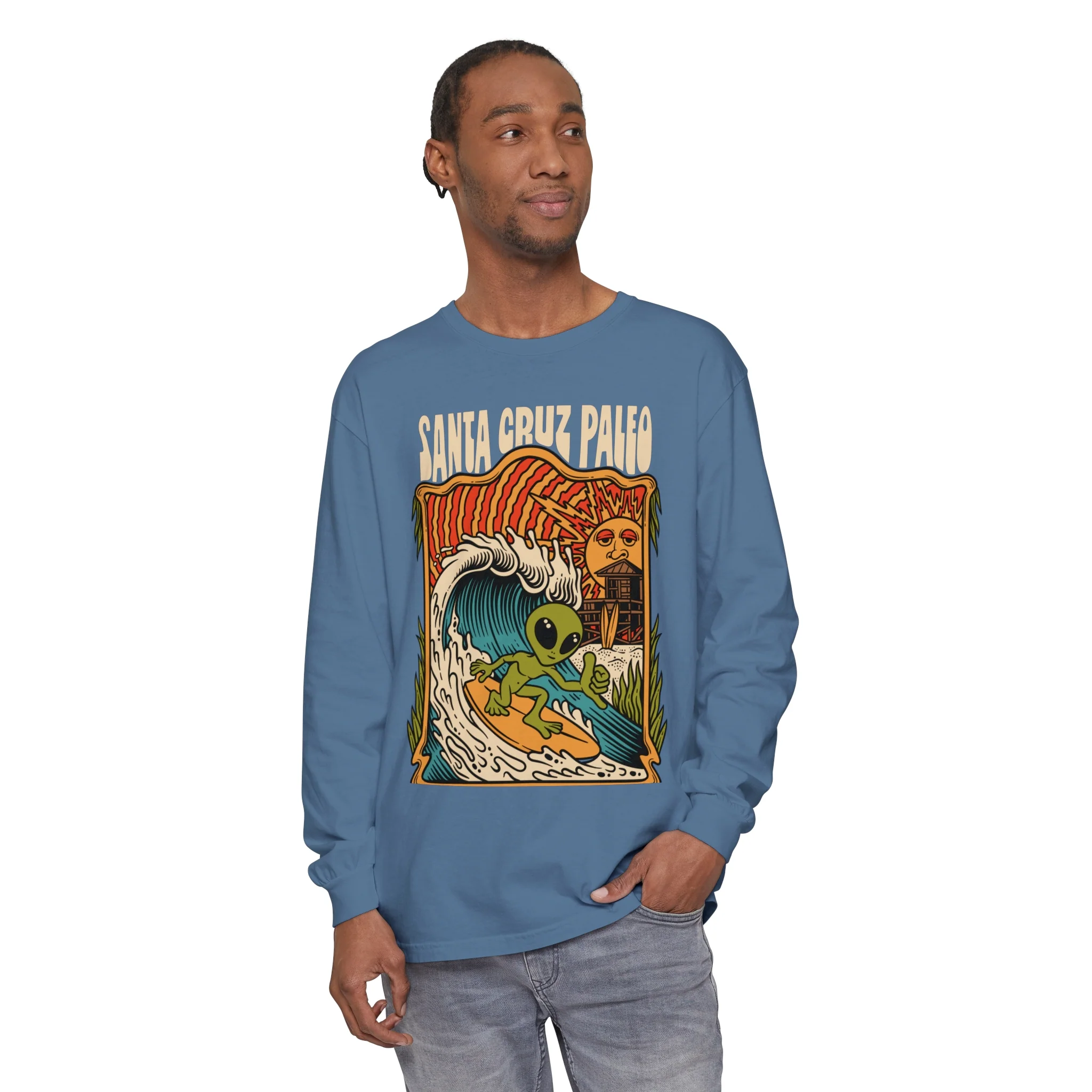 Alien Surfing Santa Cruz Paleo 100% Cotton baggy long sleeve - Image 11