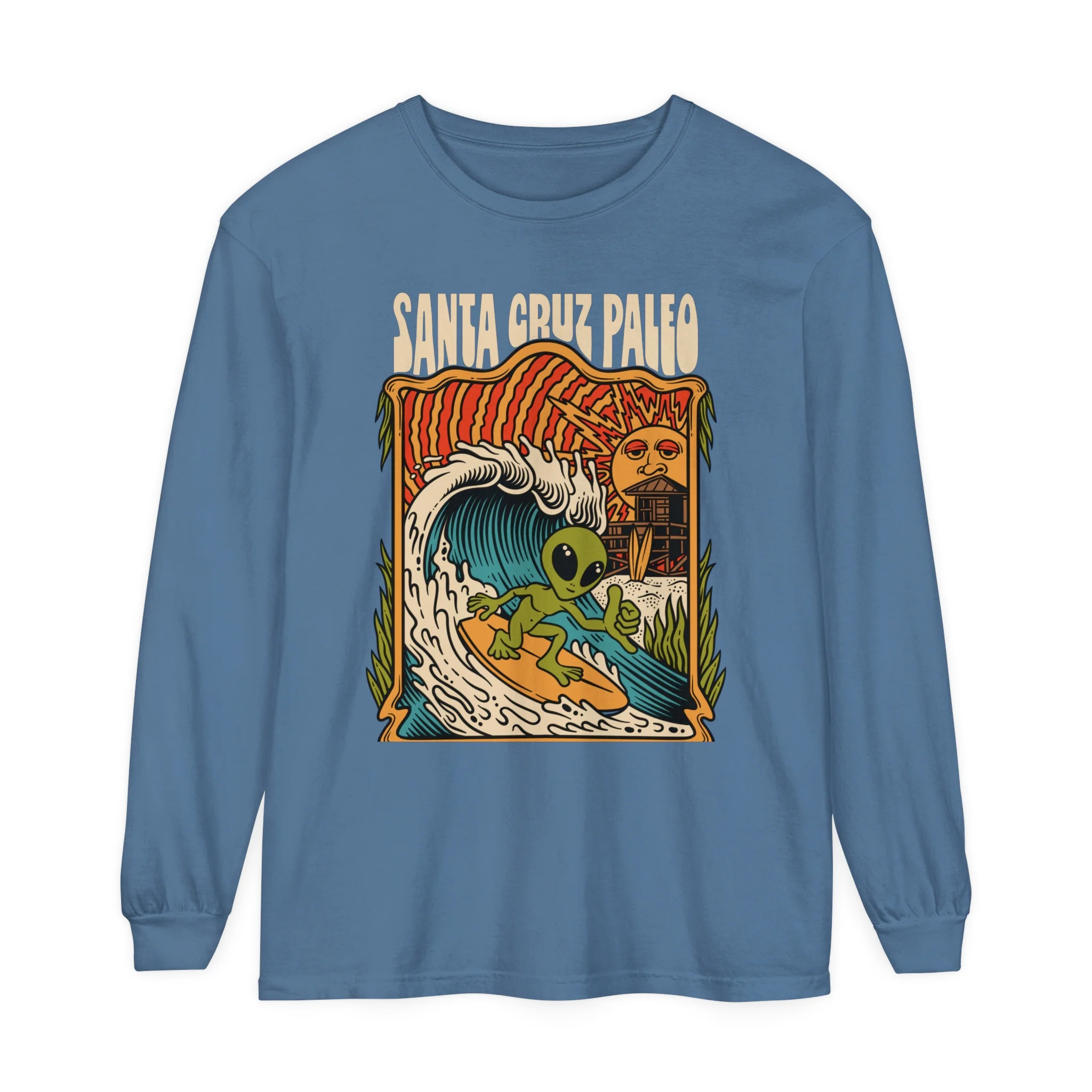 Alien Surfing Santa Cruz Paleo 100% Cotton baggy long sleeve - Image 3