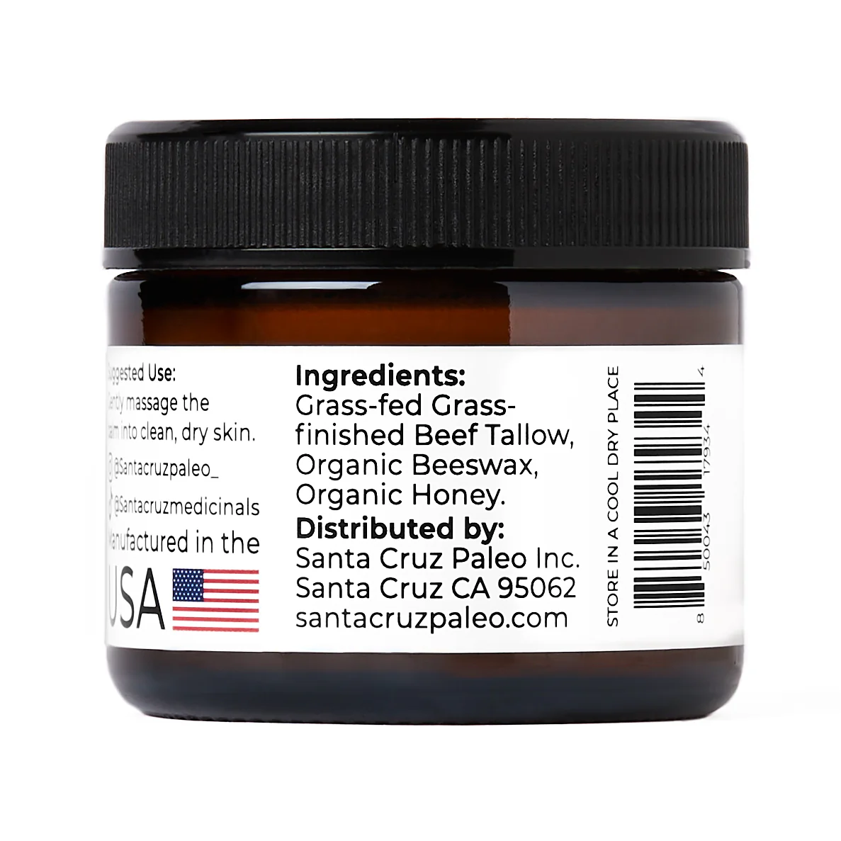 Santa Cruz Paleo Beef Tallow Beeswax and Honey Moisturizer - Image 4