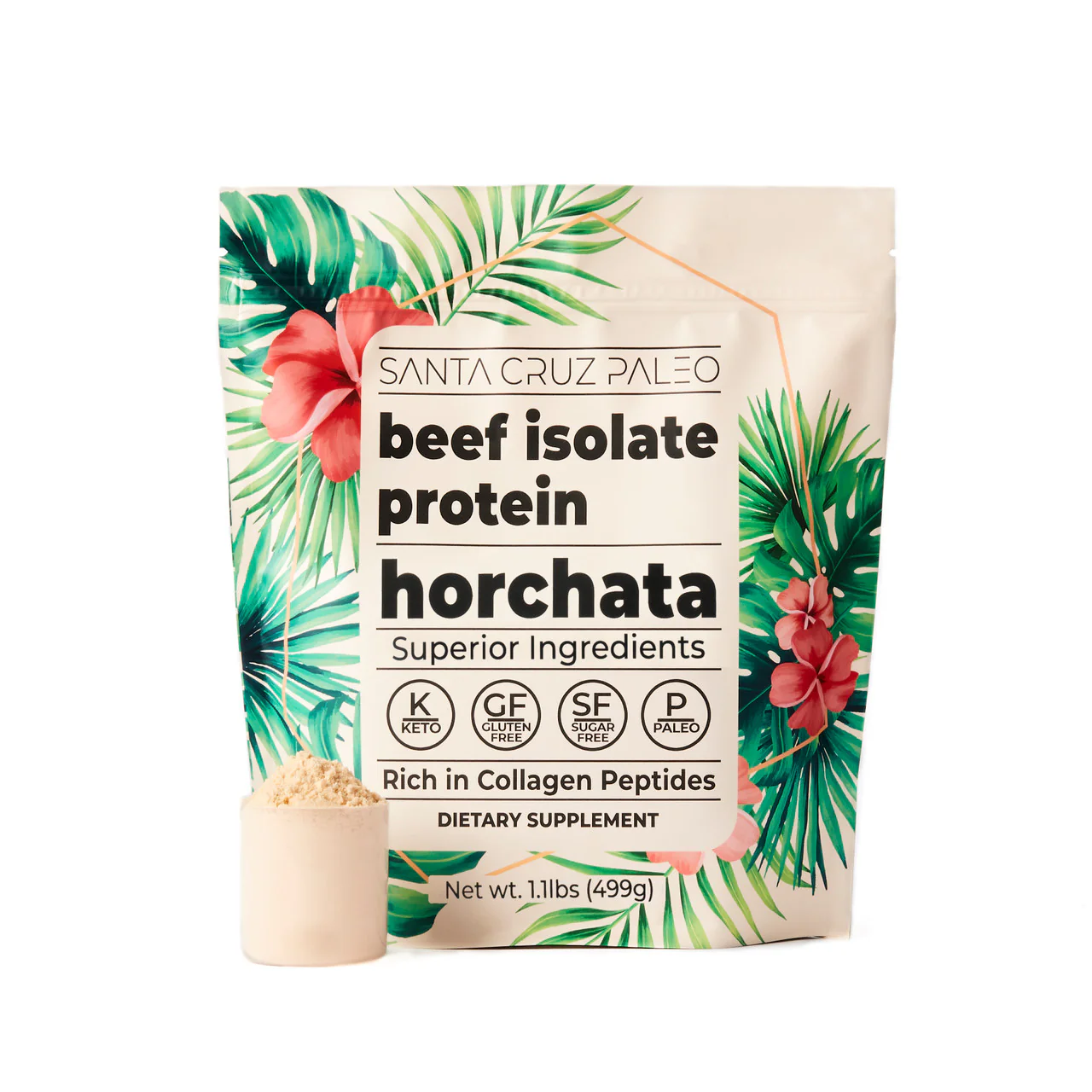 Santa Cruz Paleo Grass-Fed Grass-Finished Beef Isolate Protein Bag | Zero Artificial Additives | All-Natural | Chocolate | Horchata | Au Naturale | Flavors - Image 6