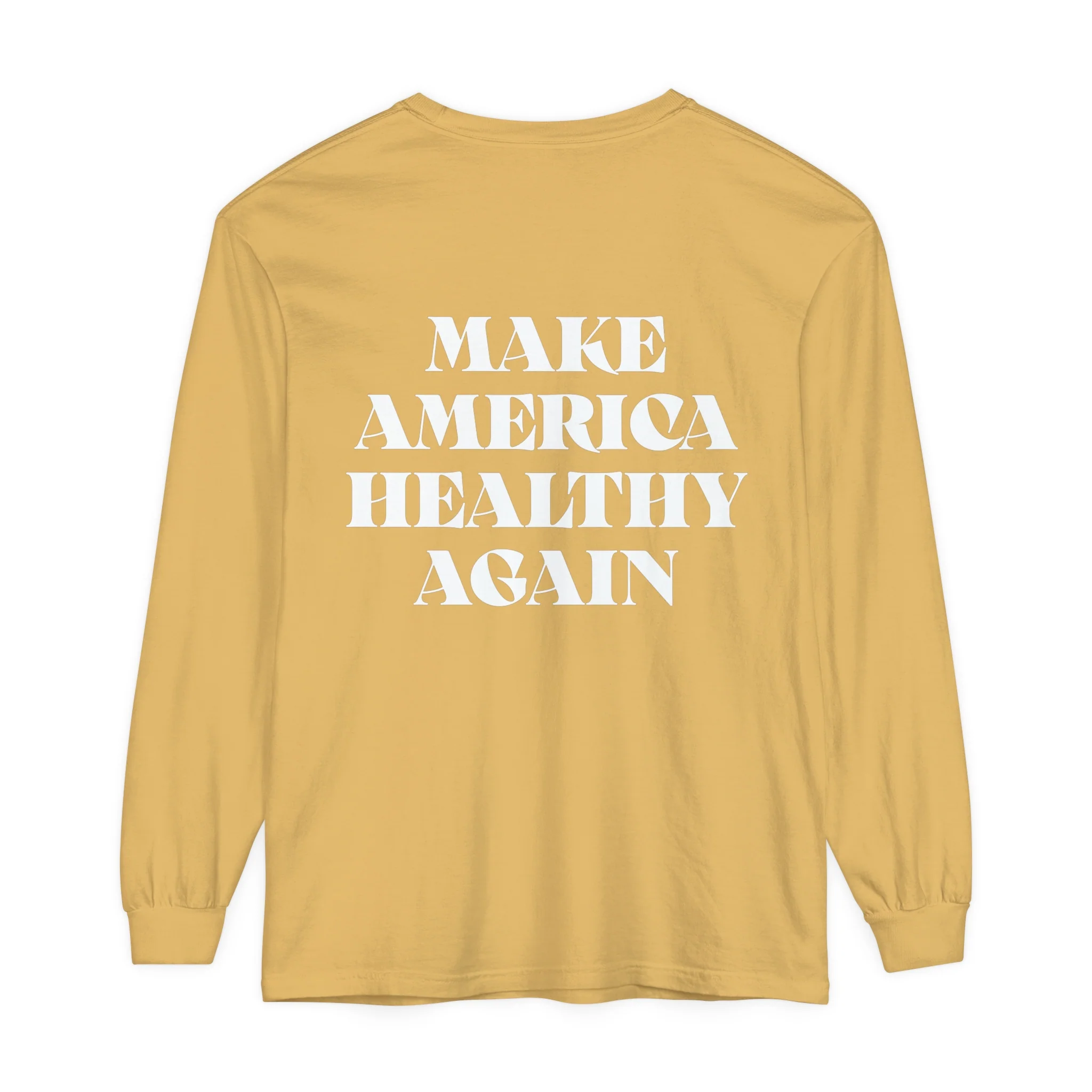 Long Sleeve Make America Healthy Cotton T-Shirt Baggy Vibes - Image 18