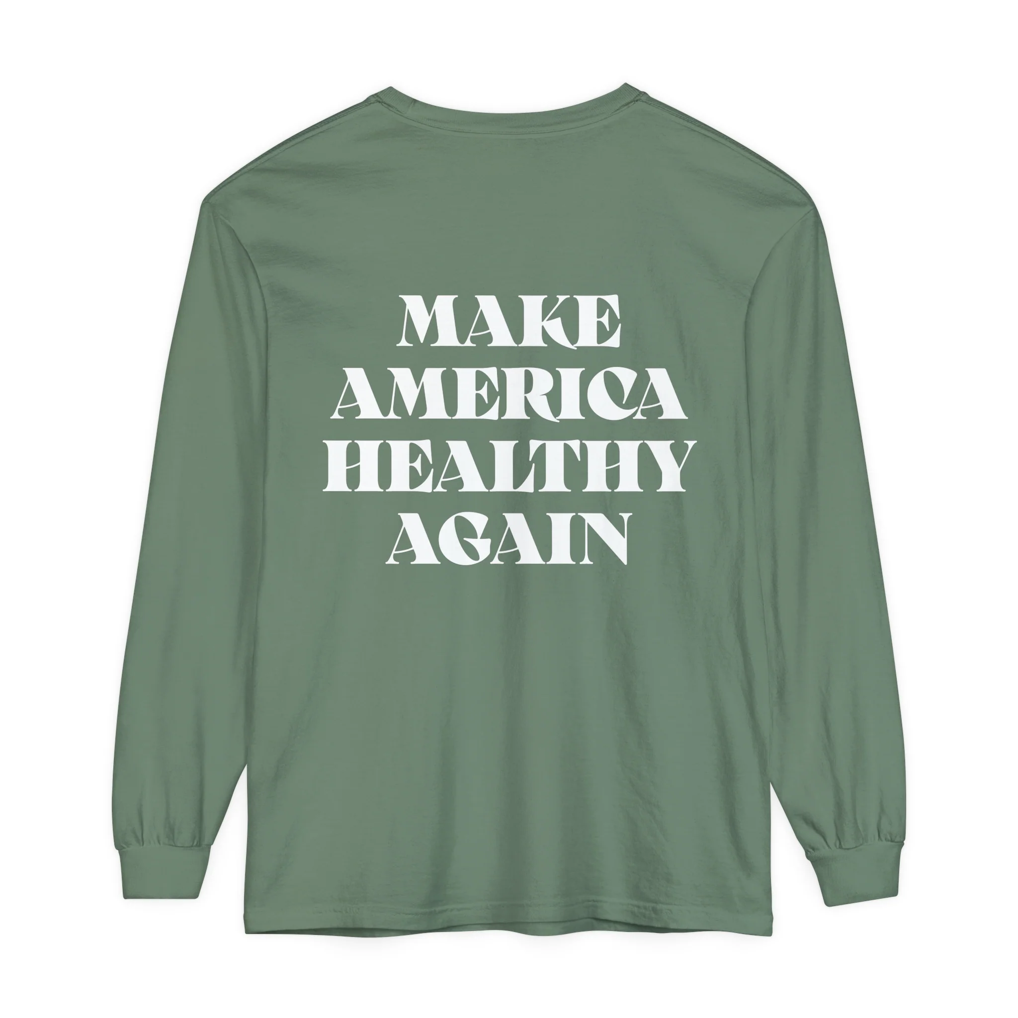 Long Sleeve Make America Healthy Cotton T-Shirt Baggy Vibes - Image 9